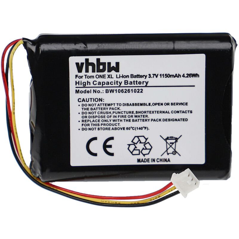 Vhbw - Akku Ersatz für Maxwell IPC653443 für gps Navigation Navi (1150mAh, 3,7V, Li-Ion)