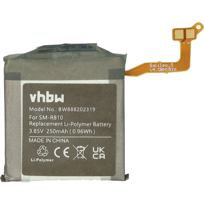 Vhbw - Akku Ersatz für Samsung EB-BR170ABY für Smartwatch Uhr Fitnessarmband (250mAh, 3,85V, Li-Polymer) + Werkzeug-Set