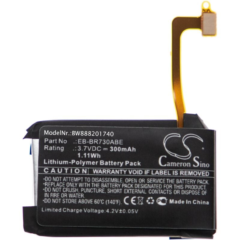 vhbw 1x Akku kompatibel mit Samsung Gear SM-R735 Smartwatch Uhr Fitnessarmband (300 mAh, 3,7 V, Li-Polymer)