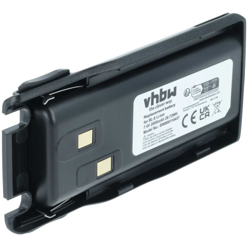 Vhbw - Akku Ersatz für Baofeng BL-8 für Funkgerät, Walkie Talkie (2800 mAh, 7,4 v, Li-Ion)