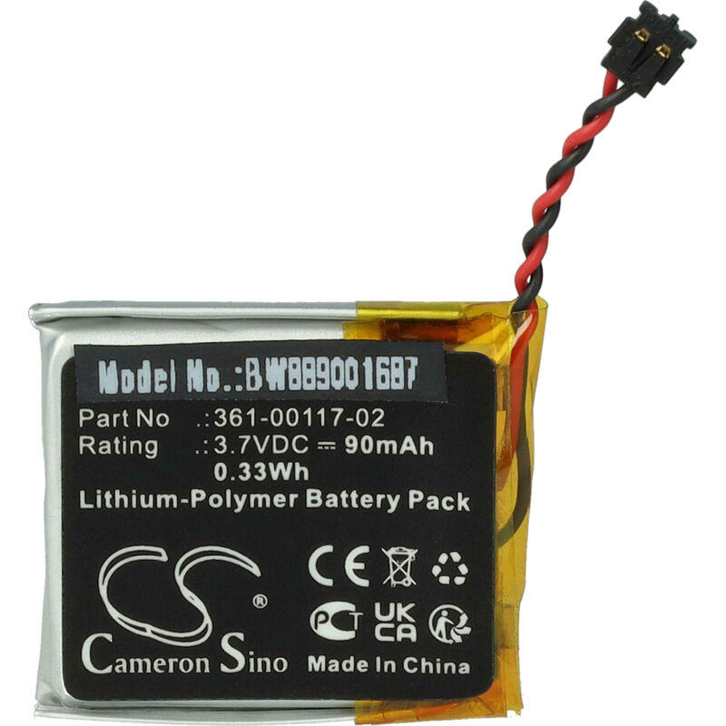 Vhbw - Akku Ersatz für Garmin 361-00117-02 für Smartwatch Uhr Fitnessarmband (90 mAh, 3,7 v, Li-Polymer)