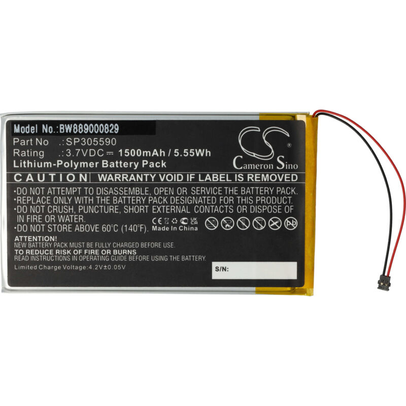 Vhbw - Akku Ersatz für Kobo SP305590 für eBook Reader (1500 mAh, 3,7 v, Li-Polymer)