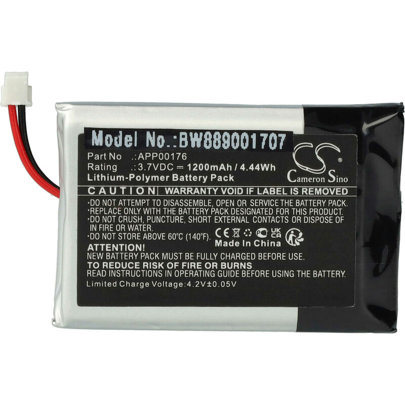 Vhbw - Akku Ersatz für Minn Kota APP00176 für Drohne Controller (1200 mAh, 3,7 v, Li-Polymer)