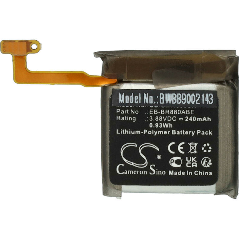 vhbw Akku Ersatz für Samsung GH43-05068A, EB-BR880ABY für Smartwatch Uhr Fitnessarmband (240 mAh, 3,88 V, Li-Polymer)