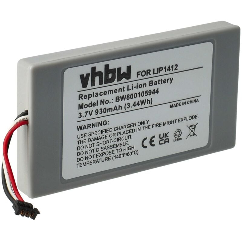 vhbw Akku Ersatz für Sony 4-000-597-01, LIP1412 für Spielekonsole (930 mAh, 3,7 V, Li-Ion)