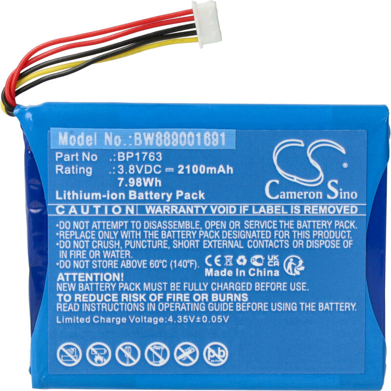 vhbw Akku Ersatz für V-Tech BP1763 für Babyphone Babytalker (2100 mAh, 3,8 V, Li-Ion)