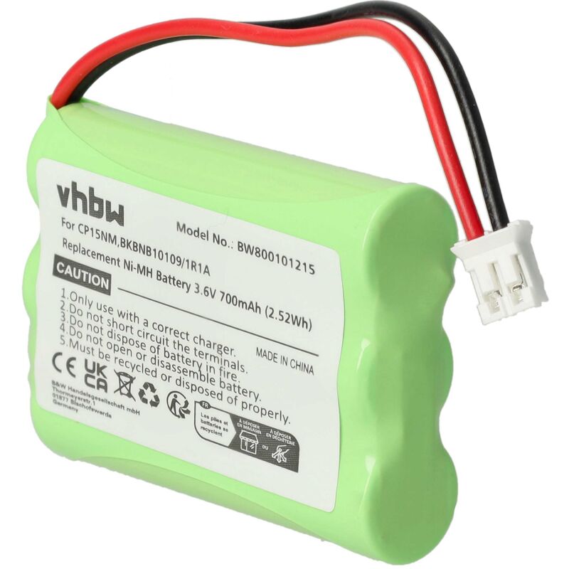 Vhbw - Akku kompatibel mit Alcatel Eole 170, 450 schnurlos Festnetz Telefon (700 mAh, 3,6 v, NiMH)