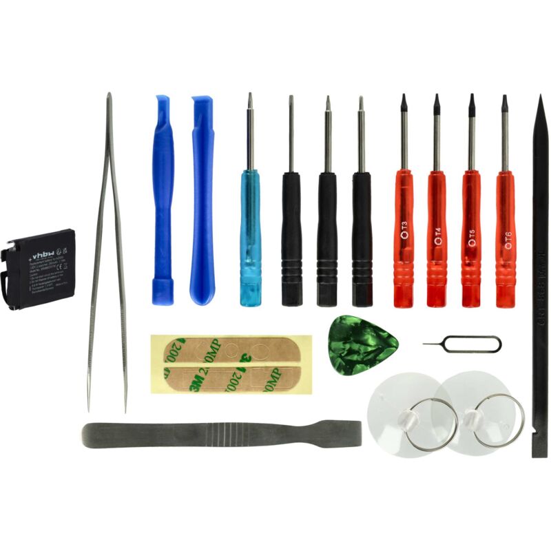 vhbw Akku kompatibel mit Apple Watch Serie 4 44mm, A1976 Smartwatch Uhr Fitnessarmband (291 mAh, 3,81 V, Li-Polymer) + Werkzeug-Set