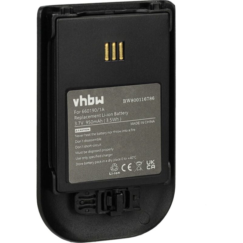 Vhbw - Akku kompatibel mit Atos Unify Openscape WL4 schnurlos Festnetz Telefon (930mAh, 3,7V, Li-Ion) schwarz