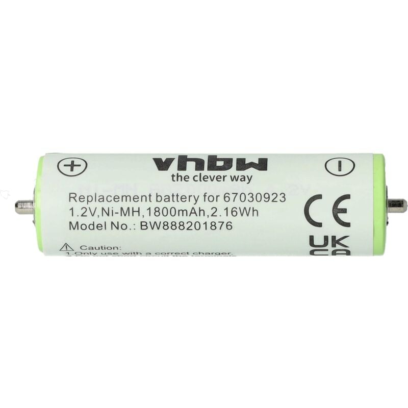 Vhbw - Akku kompatibel mit Braun 81703353, 81704124, BT3000, Contour, CruZer5 Rasierer Haarschneider (1800mAh, 1,2V, NiMH)