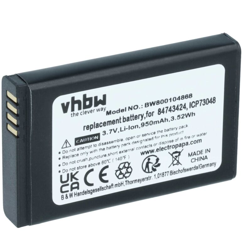 vhbw Akku kompatibel mit COMfortel M-200, M-210, M-310 schnurlos Festnetz Telefon (950mAh, 3,7V, Li-Ion)