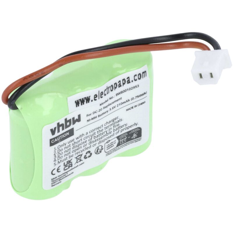 Vhbw - Akku kompatibel mit Dogtra 202NCP Gold - 2, 202NCP Receiver, 210NCP, 22000NCP Hundehalsband Hunde-Trainer (210mAh, 3,6V, NiMH)
