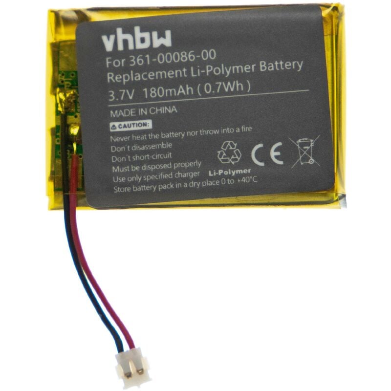 Vhbw - Akku kompatibel mit Garmin Chronos Instinct Smartwatch Uhr Fitnessarmband (180mAh, 3,7V, Li-Polymer)