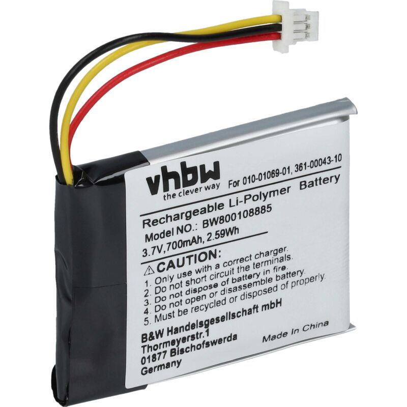 vhbw Akku kompatibel mit Garmin Delta Sport XC System, Delta Sport Remote Transmitter Hundehalsband Hunde-Trainer (700mAh, 3,7V, Li-Ion)