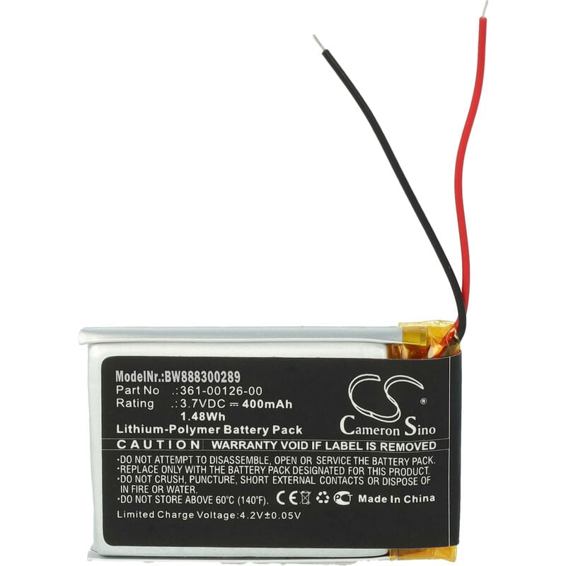 Vhbw - Akku kompatibel mit Garmin Fenix 6x, 6X Pro Solar Smartwatch Uhr Fitnessarmband (400mAh, 3,7V, Li-Polymer) + Werkzeug-Set