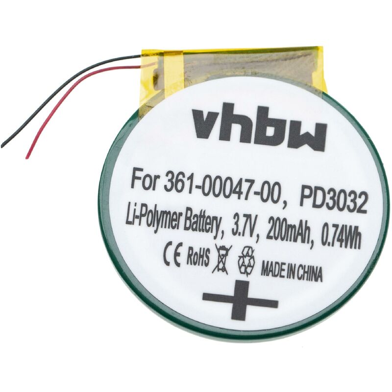 Vhbw - Akku kompatibel mit Garmin Forerunner 110, 210, 210W, 610, S1, S1W Smartwatch Uhr Fitnessarmband (200mAh, 3,7V, Li-Polymer)