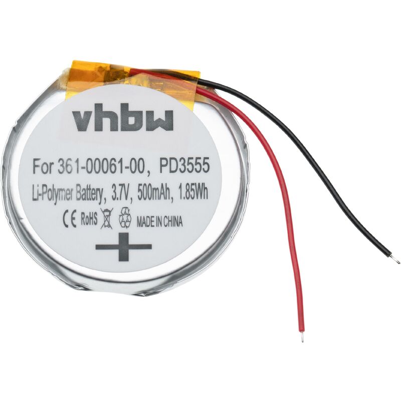 Vhbw - Akku kompatibel mit Garmin Tactix, Quatix 6x Solar, Tactix Bravo Smartwatch Uhr Fitnessarmband (500 mAh, 3,7 v, Li-Polymer)