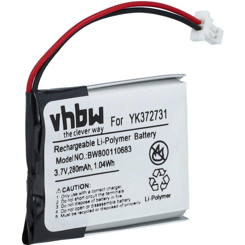 Vhbw - Akku kompatibel mit Golf Buddy VS4 gps Rangefinder, VS4 Voice gps Navigation Navi (280mAh, 3,7V, Li-Polymer)