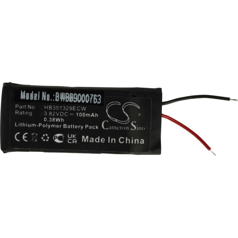 vhbw Akku kompatibel mit Huawei Band 3 Pro Smartwatch Uhr Fitnessarmband (100 mAh, 3,82 V, Li-Polymer)