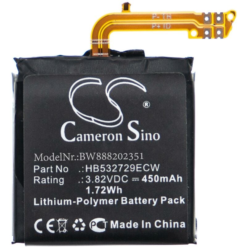 Vhbw - Akku kompatibel mit Huawei GT2 46mm, MNS-B19, Magic Watch 2 46mm Smartwatch Uhr Fitnessarmband (450mAh, 3,82V, Li-Polymer)