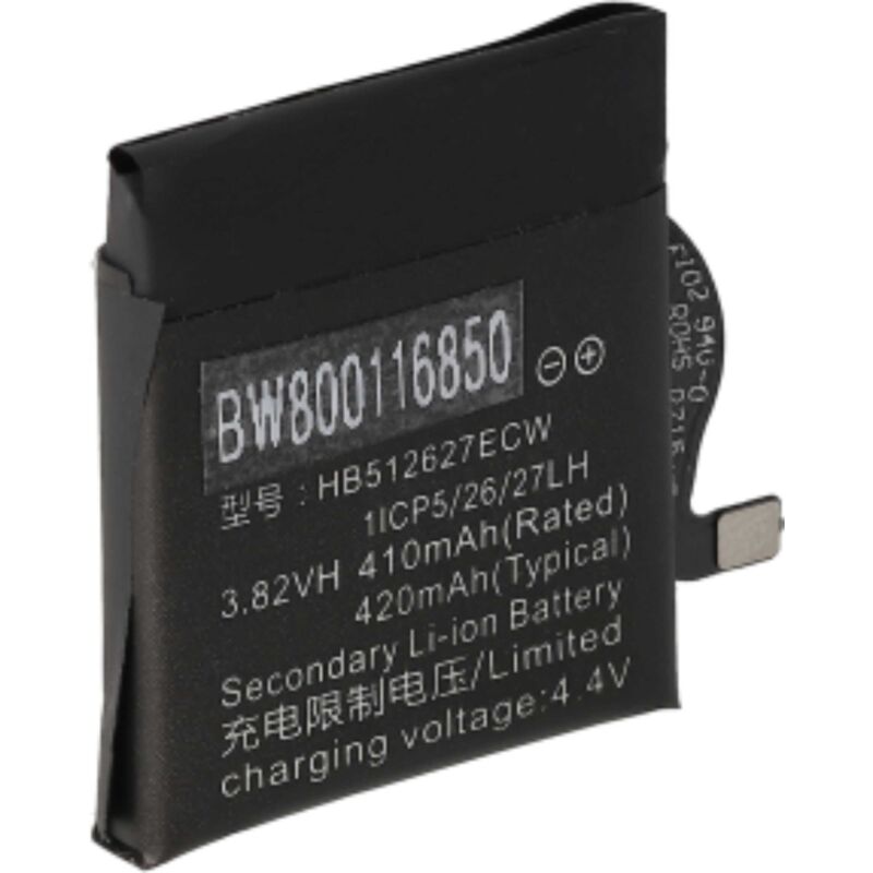 vhbw Akku kompatibel mit Huawei Watch 2 4G, Pro 4G Smartwatch Uhr Fitnessarmband (410mAh, 3,8V, Li-Polymer)