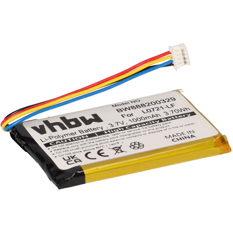 Vhbw - Akku kompatibel mit jbl Clip 3AN, 3SAND, 3 Lautsprecher Boxen Speaker (900mAh, 3,7V, Li-Polymer)