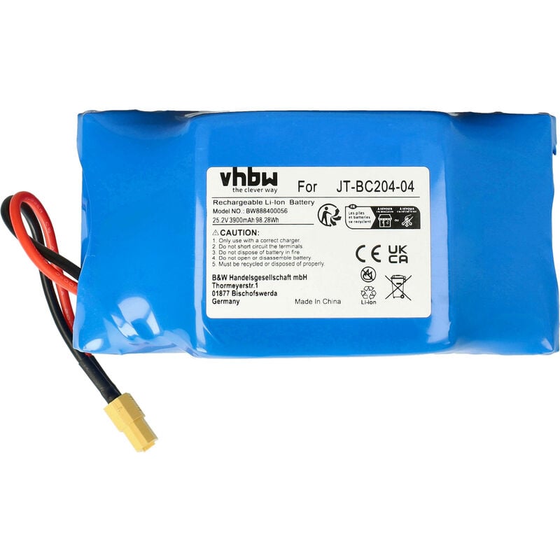 Akku kompatibel mit Jetech Hoverboard (25.2V) Gyropode, Viron, Razor, Caterpillar Hoverboards, Balance-Boards, Segways (3900mAh, 25,2V, Li-Ion) - Vhbw