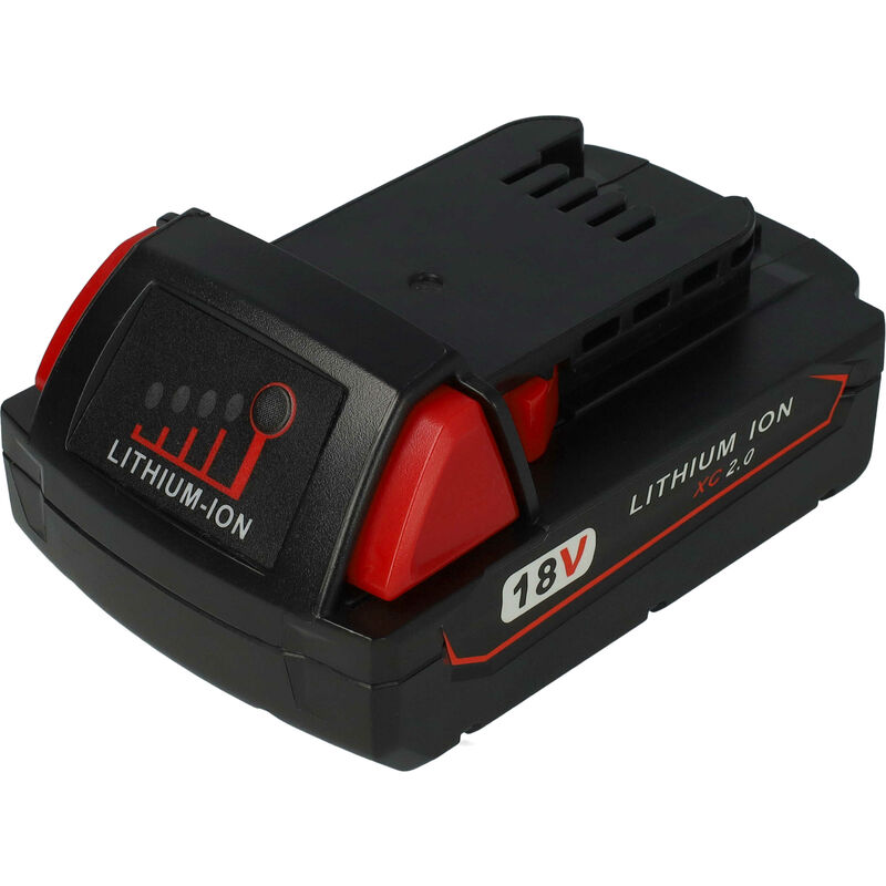 Vhbw - Akku kompatibel mit Milwaukee 2601-22, 2602-20, 2602-22, 2602-22CT, 2602-22DC, 2601-M18 Elektrowerkzeug (2000 mAh, Li-Ion, 18 v)