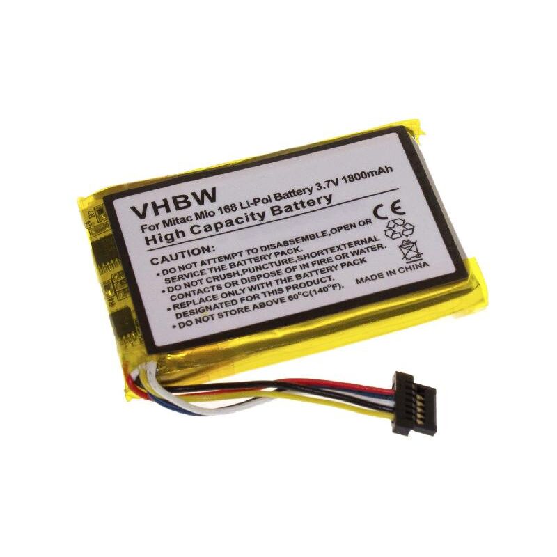 Vhbw - Akku kompatibel mit Airis 509 gps gps Navigation Navi (1800 mAh, 3,7 v, Li-Polymer)