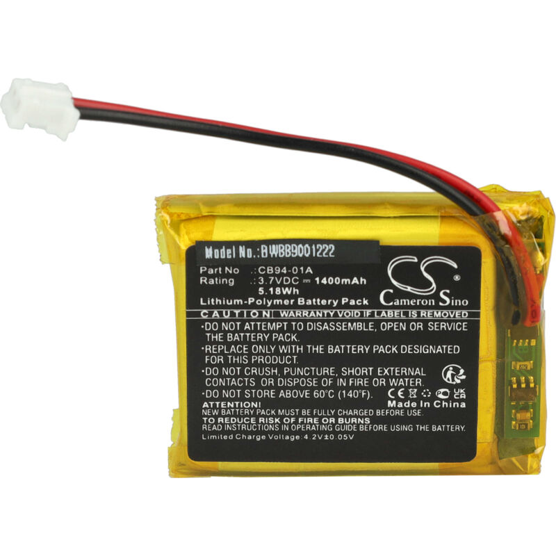 Vhbw - Akku kompatibel mit Motorola MBP34, MBP36, MBP33P, MBP33PU, MBP34PU, MBP35, MBP35T Babyphone Babytalker (1400 mAh, 3,7 v, Li-Polymer)