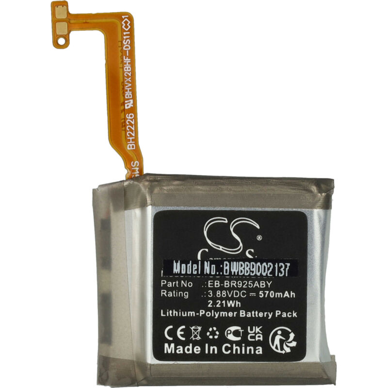 Vhbw - Akku kompatibel mit Samsung SM-R920, SM-R925 Smartwatch Uhr Fitnessarmband (570 mAh, 3,88 v, Li-Polymer)