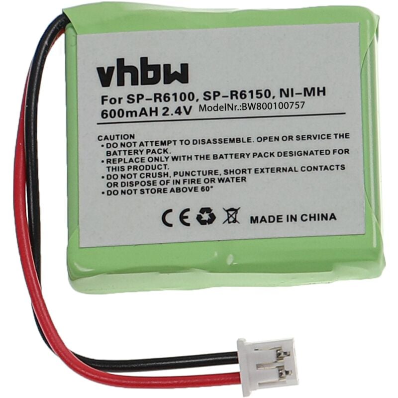 Vhbw - Akku kompatibel mit Samsung spr 6150, 6100 schnurlos Festnetz Telefon (500 mAh, 2,4 v, NiMH)