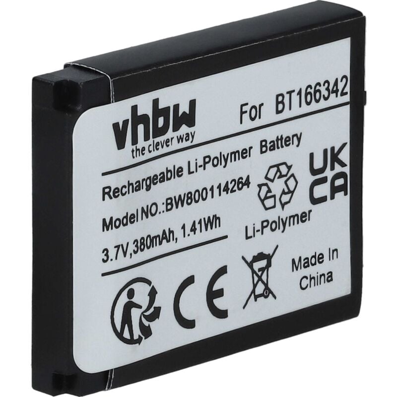 Vhbw - Akku kompatibel mit Simvalley PW-430, PW-430.mp, PW-440 Smartwatch Uhr Fitnessarmband - Ersatz für PX8914-944 (380mAh, 3,7V, Li-Polymer)