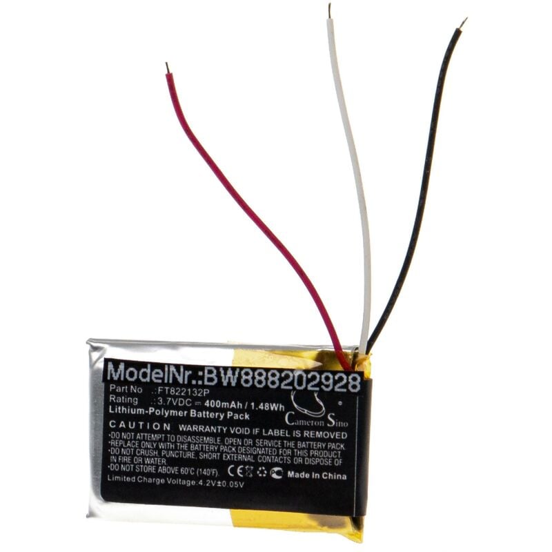 Vhbw - Akku kompatibel mit Skullcandy Hesh 3 Wireless Headset Kopfhörer (400mAh, 3,7V, Li-Polymer)