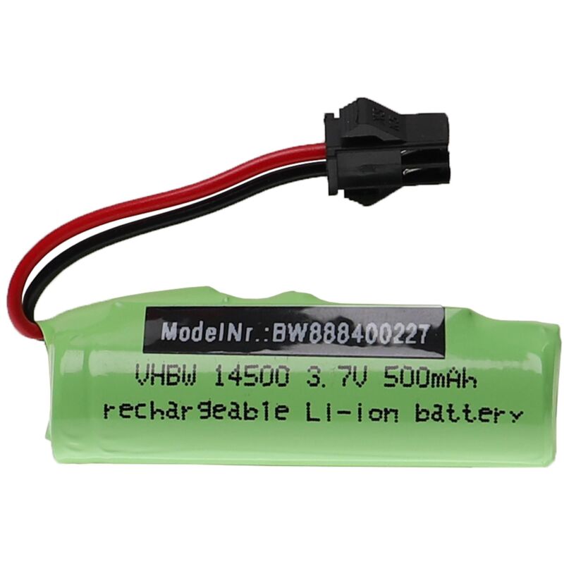 Vhbw - Akku kompatibel mit SM-2P Stecker für Modellbau z.B. Racing Car, Helikopter, Flugzeug (500mAh, 3,7V, Li-Ion)