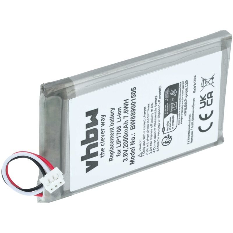 vhbw Akku kompatibel mit Sony Playstation 5 CFI-1015A Spielekonsole (2600 mAh, 3,7 V, Li-Polymer)