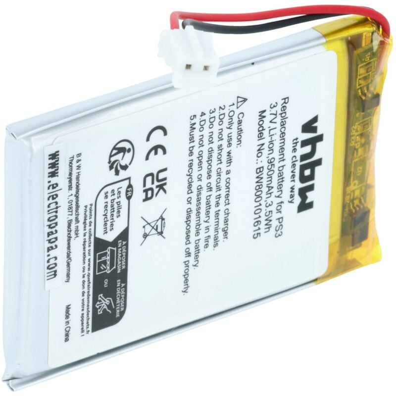 Vhbw - Akku kompatibel mit Sony Playstation3 PS3 Sixaxis Wireless Controller Gamepad Controller (950 mAh, 3,7 v, Li-Ion)