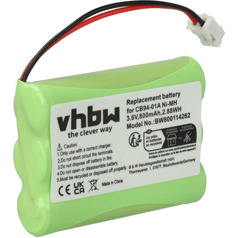 Vhbw - Akku kompatibel mit Summer Infant Baby Monitor 29500, 29600, 29630, 29890, 29003A Babyphone Babytalker (800mAh, 3,6V, NiMH)