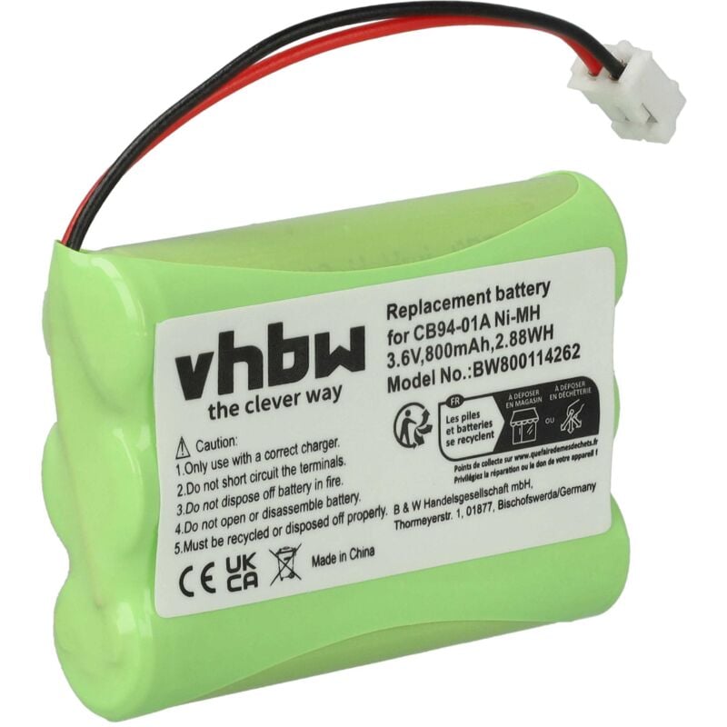 Vhbw - Akku kompatibel mit Summer Infant Baby Monitor 36004 Babyphone Babytalker (800mAh, 3,6V, NiMH)