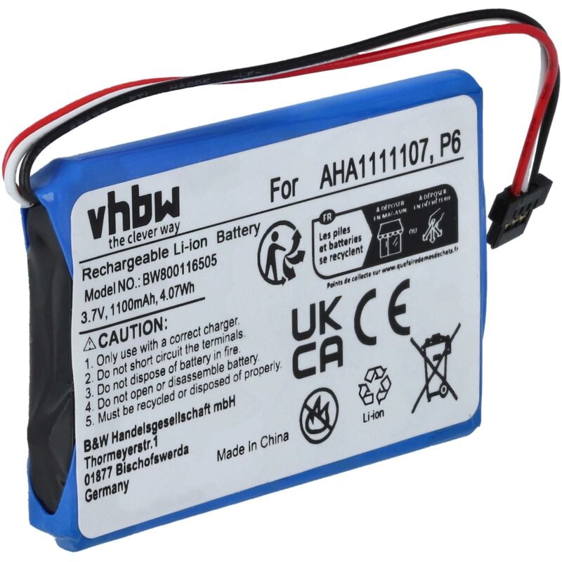 Vhbw - Akku kompatibel mit TomTom Go 4FA60, Essential, 610 gps Navigation Navi (1100 mAh, 3,7 v, Li-Ion)