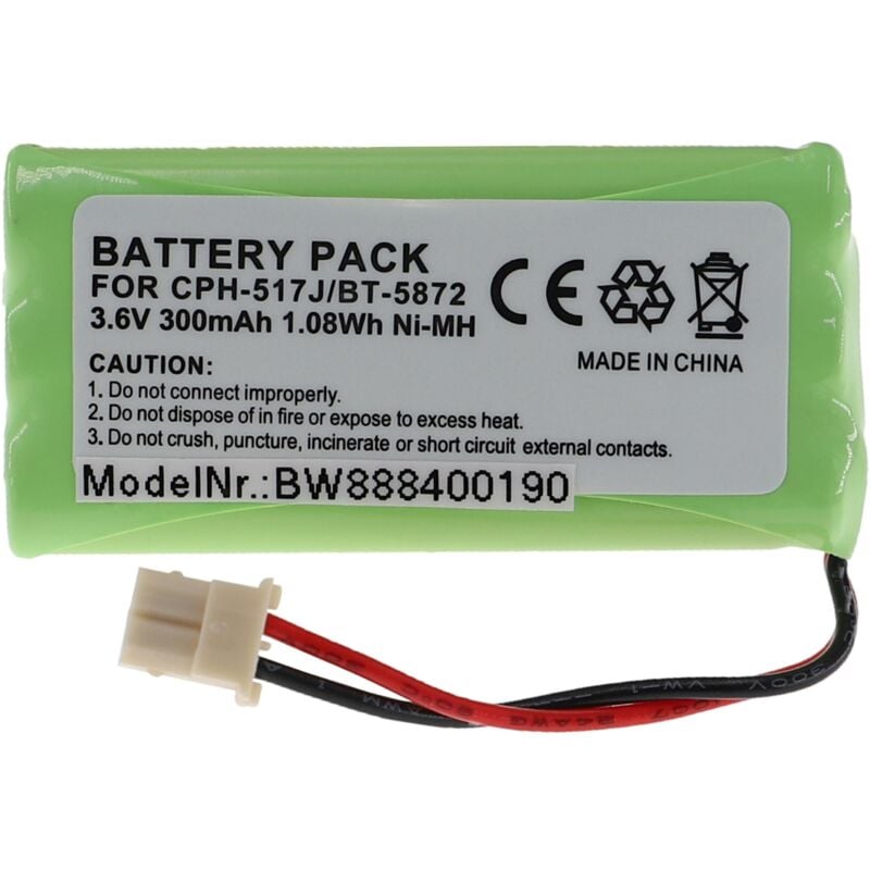 Vhbw - Akku kompatibel mit Vtech LS5105, LS5145, LS5146 schnurlos Festnetz Telefon (300mAh, 3,6V, NiMH)