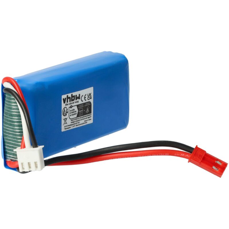 Vhbw - Akku kompatibel mit Wltoys V666, V353B, V323, V262, V912 Drohne Multicopter Quadrocopter (1200 mAh, 7,4 v, Li-Ion)