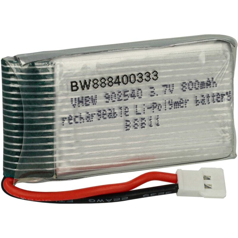 Vhbw - Akku kompatibel mit xh 2.54 2P Stecker für Modellbau z.B. Racing Car, Helikopter, Flugzeug (800mAh, 3,7V, Li-Polymer, 45 x 25 x 9,8 mm)