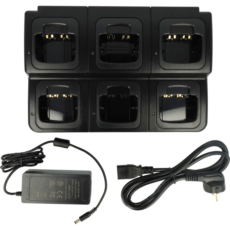 Vhbw - 6-fach Ladegerät kompatibel mit Motorola ATS2500, GP320 Funkgerät-Akkus - Ladestation + Netzteil, 8,4 v, 0,6 a