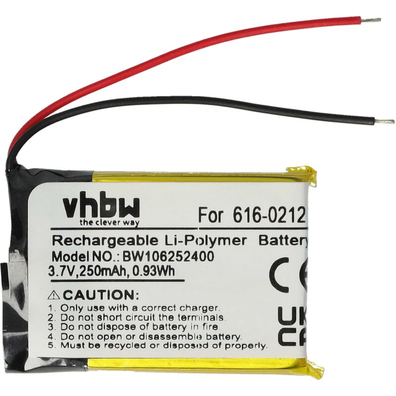 Vhbw - 1x Akku kompatibel mit Apple IPod Shuffle MB684LL/AiPOD, MB686LL/AiPOD MP3-Player Musik Player (250 mAh, 3,7 v, Li-Polymer)