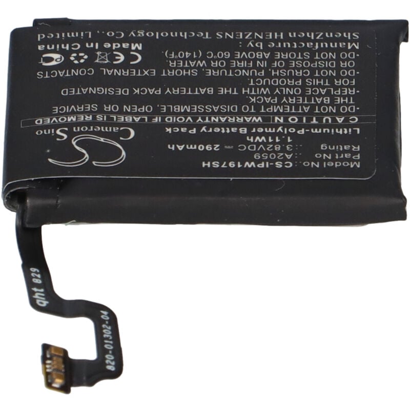 Vhbw - Akku kompatibel mit Apple Watch Serie 4 44mm, A1976 Smartwatch Uhr Fitnessarmband (290 mAh, 3,82 v, Li-Polymer)