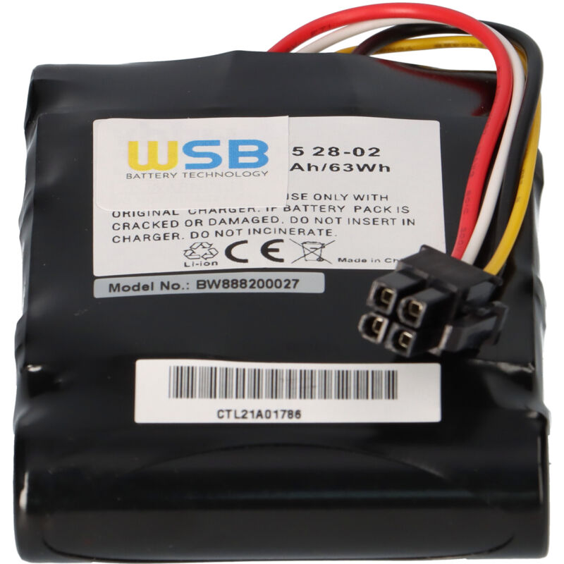 vhbw Akku kompatibel mit Gardena R100Li, R130Li, R160Li 2016, R160Li 2017, R160Li 2018, Sileno, Sileno+ Mähroboter Rasenroboter Li-Ion 3400mAh 18.5V