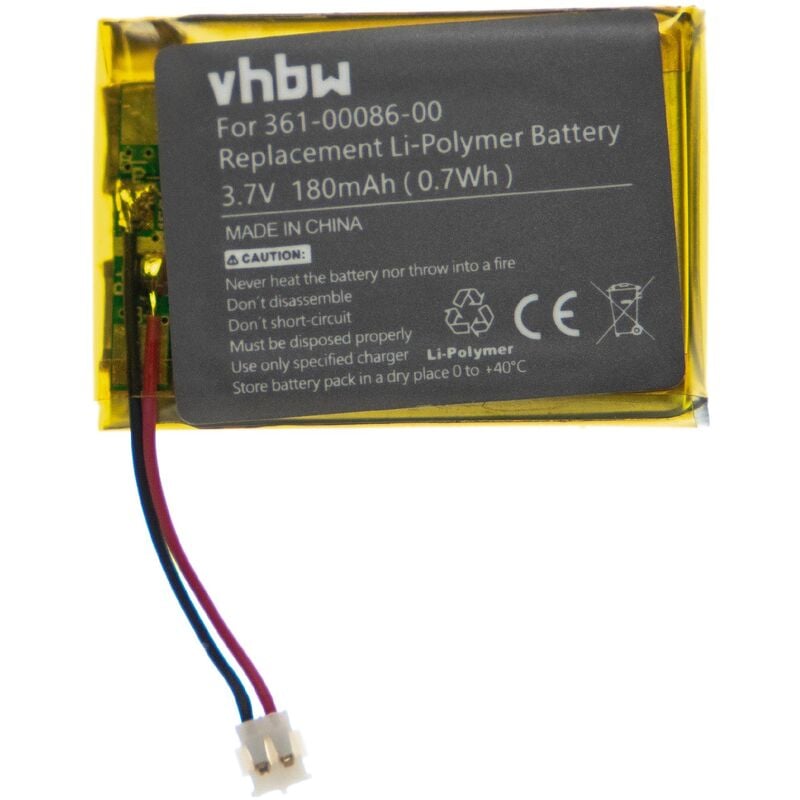 Vhbw - Akku kompatibel mit Garmin Approach 010-01959-00, G10 Smartwatch Uhr Fitnessarmband (180mAh, 3,7V, Li-Polymer)