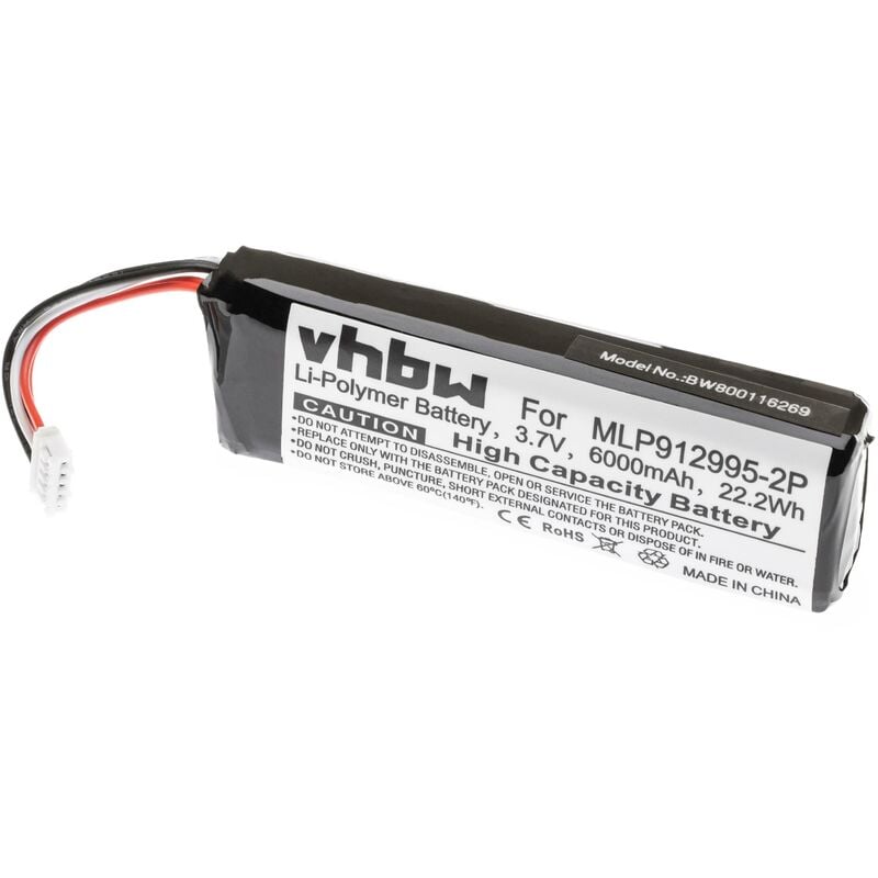 Vhbw - 1x Akku kompatibel mit jbl Charge 2 Plus, Charge 2+, Charge 3 Lautsprecher Boxen Speaker (6000 mAh, 3,7 v, Li-Polymer)