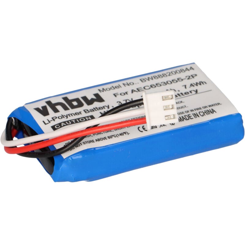 Vhbw - Akku kompatibel mit jbl Flip 2 (2013), ii (2013) Lautsprecher Boxen Speaker (2000mAh, 3,7V, Li-Polymer)